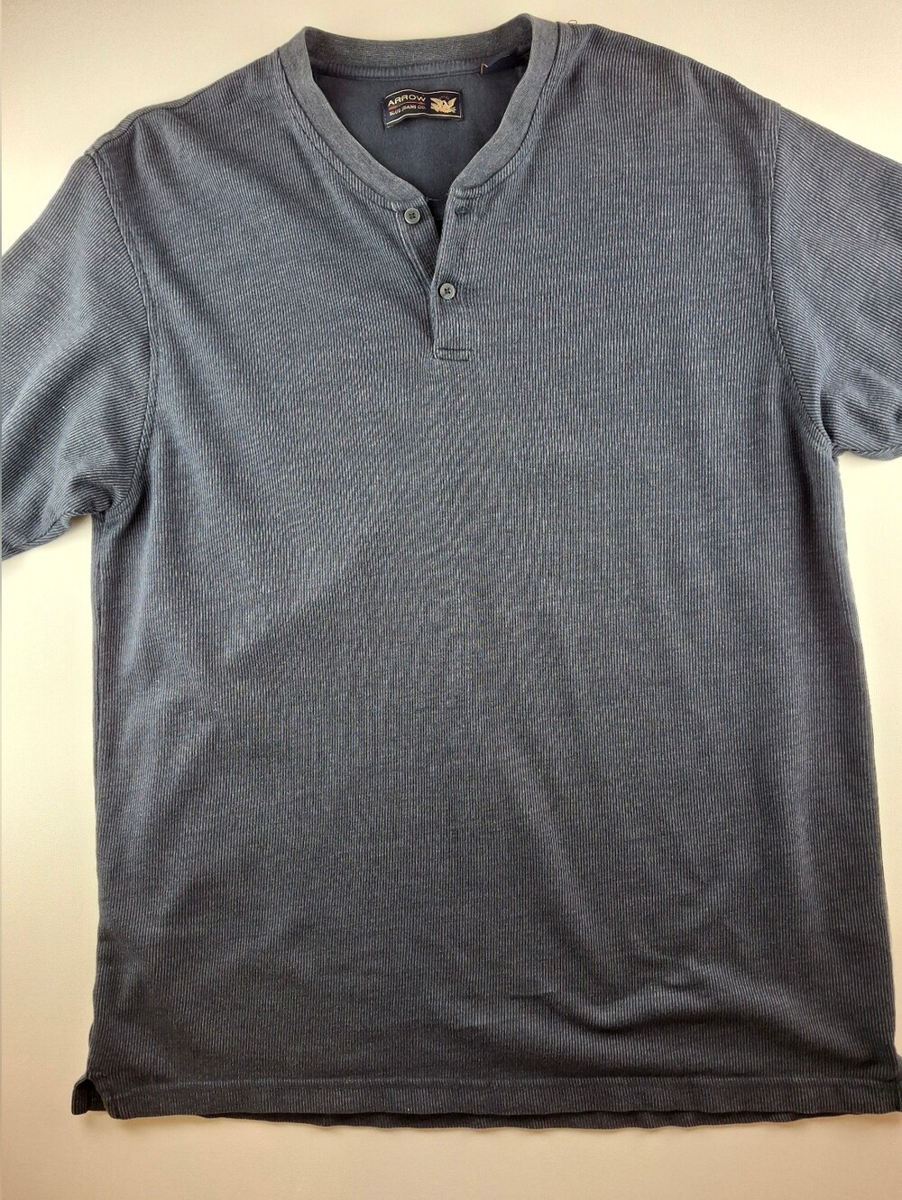 Arrow Blue Jeans Co. Men's Slate Blue Short-Sleeve Henley Shirt